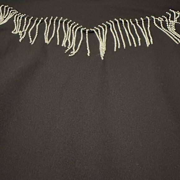 Gianni Bini Fringe Embellished Sweatshirt Top Edgy Country Cowboy Taylor Swift M - Picture 8 of 11